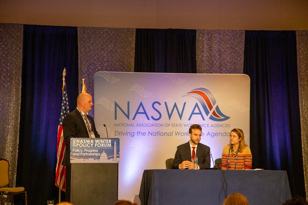 "Benefits Cliffs" presentation with Stuart Andreason (moderator), Director, Center for Workforce and Economic Opportunity; Alex Ruder (panelist), Principal Adviser, Federal Reserve Bank of Atlanta and Jennifer James (panelist), Undersecretary for Workforce Development , Commonwealth of Massachusetts